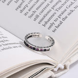S925 Sterling Silver  Rainbow Zircon Ring