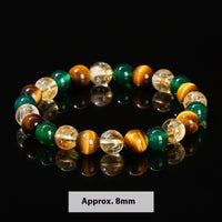 Natural Yellow Tiger's Eye Green Agate Citrine Bracelet