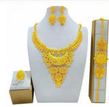 Majestic Radiance – Arabic Bridal Jewelry Set (Gold-Plated)1