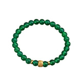 Natural Green Agate Bracelet Female S925 Sterling Silver Retro Simple