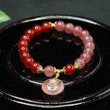 Red Agate Strawberry Quartz Bracelet Fashion New Chinese Style