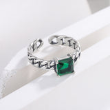 Emerald Retro  Chain  Ring