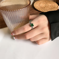 Ring Vintage Square Opening Green
