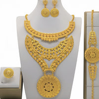 Majestic Radiance – Arabic Bridal Jewelry Set (Gold-Plated)1