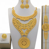 Majestic Radiance – Arabic Bridal Jewelry Set (Gold-Plated)1