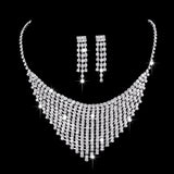 Full Rhinestone Zircon Water drop Jewelry Set