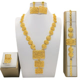 Majestic Radiance – Arabic Bridal Jewelry Set (Gold-Plated)1