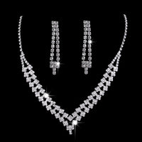Full Rhinestone Zircon Water drop Jewelry Set