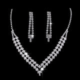 Full Rhinestone Zircon Water drop Jewelry Set