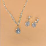 Full Rhinestone Zircon Water drop Jewelry Set