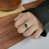 Emerald Retro  Chain  Ring