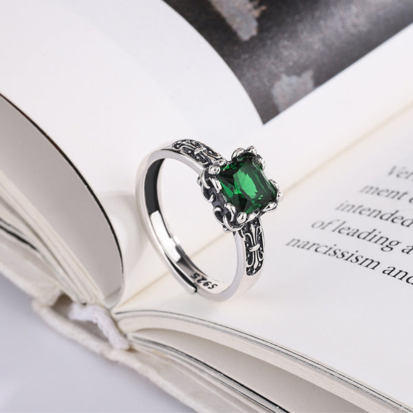 Ring Vintage Square Opening Green