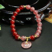 Red Agate Strawberry Quartz Bracelet Fashion New Chinese Style