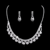 Full Rhinestone Zircon Water drop Jewelry Set